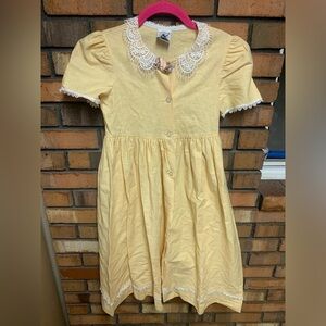 Good Lad of Philadelphia Vintage Yellow Girl’s Dress with Lace Accents
